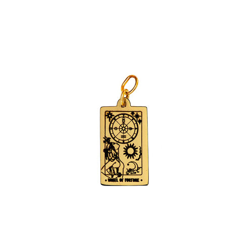 Wheel Of Fortune Tarot Charm - Gold