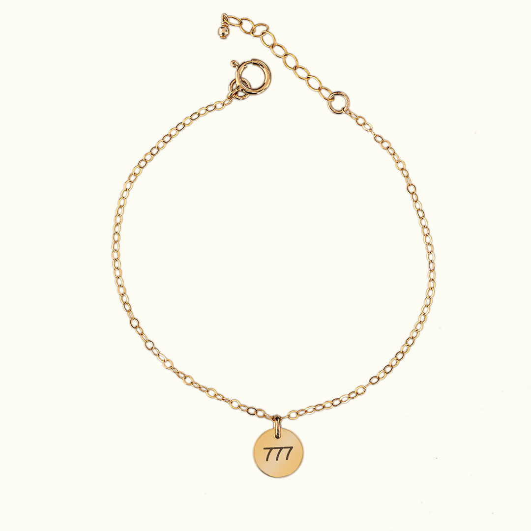 777 Angel Number Bracelet - Gold