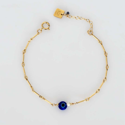 evil eye gold bracelet link chain