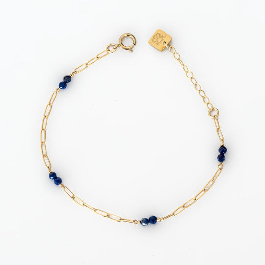 Lola Gemstone Bracelet - Gold and Lapis Lazuli