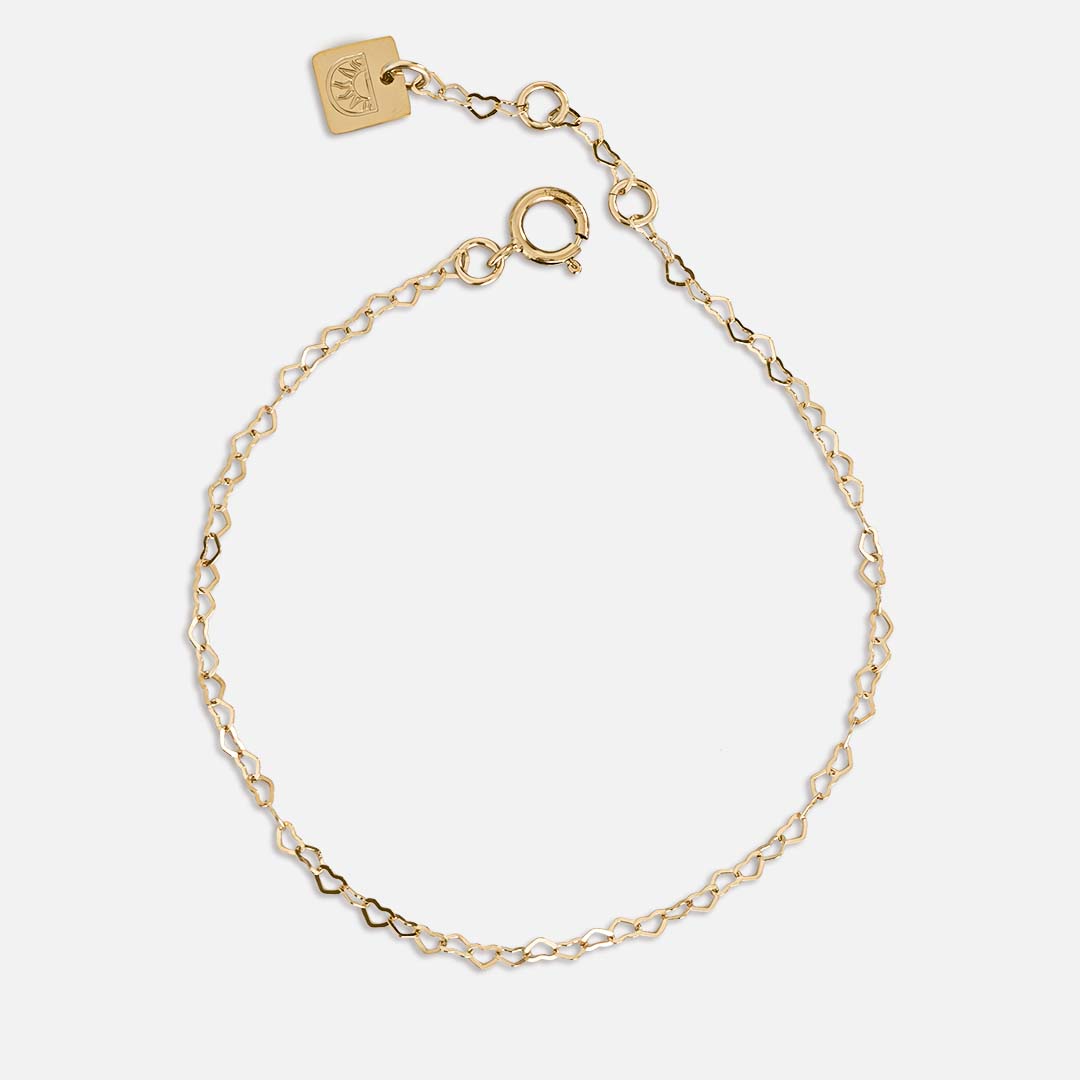 Love Link Heart Bracelet - Gold