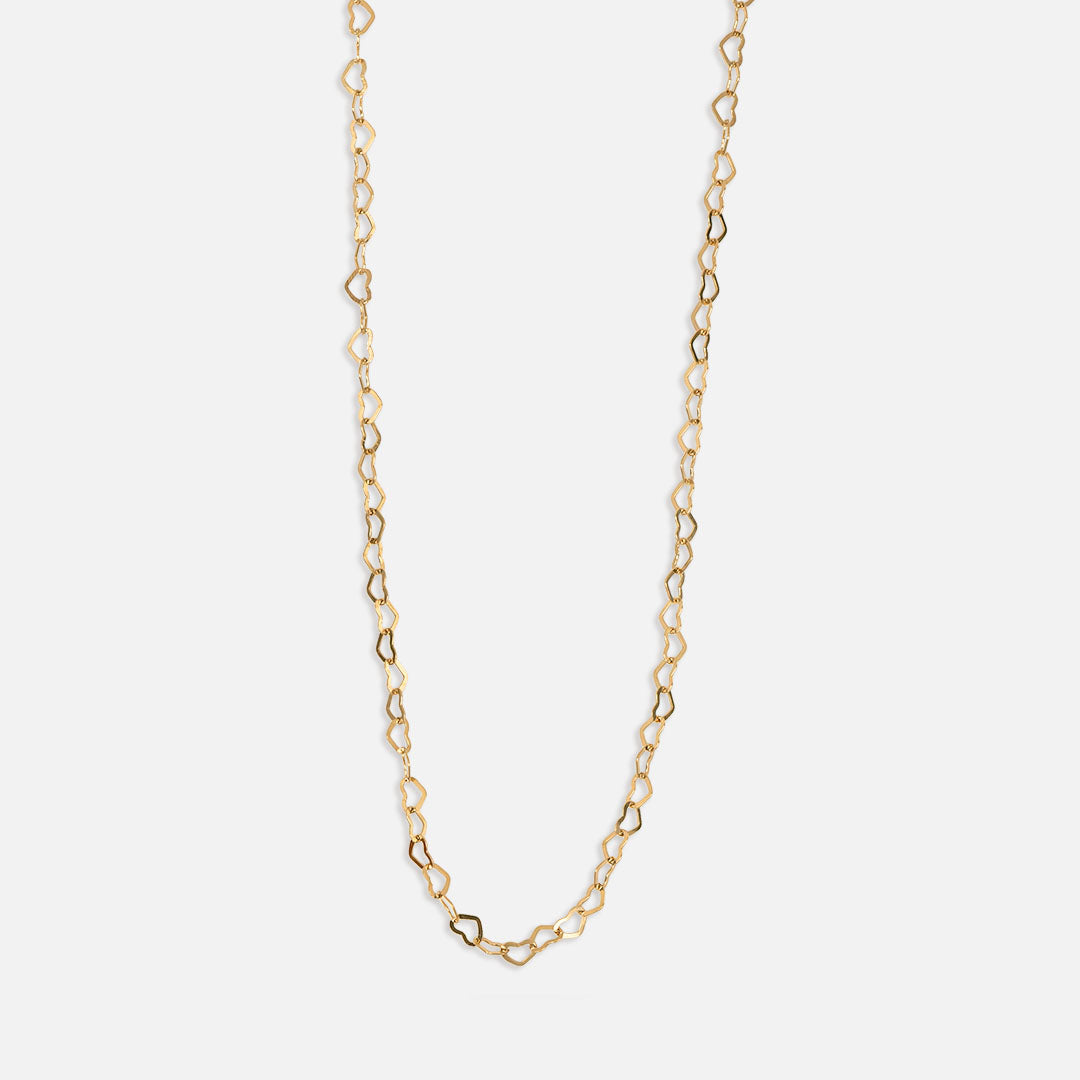 Love Link Heart Chain Necklace– Gold