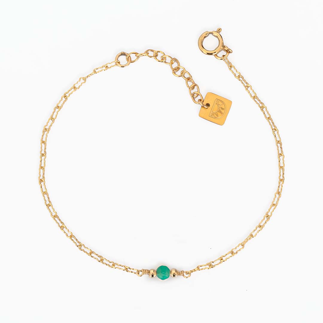 Lulu Gemstone Bracelet - Gold and Amazonite