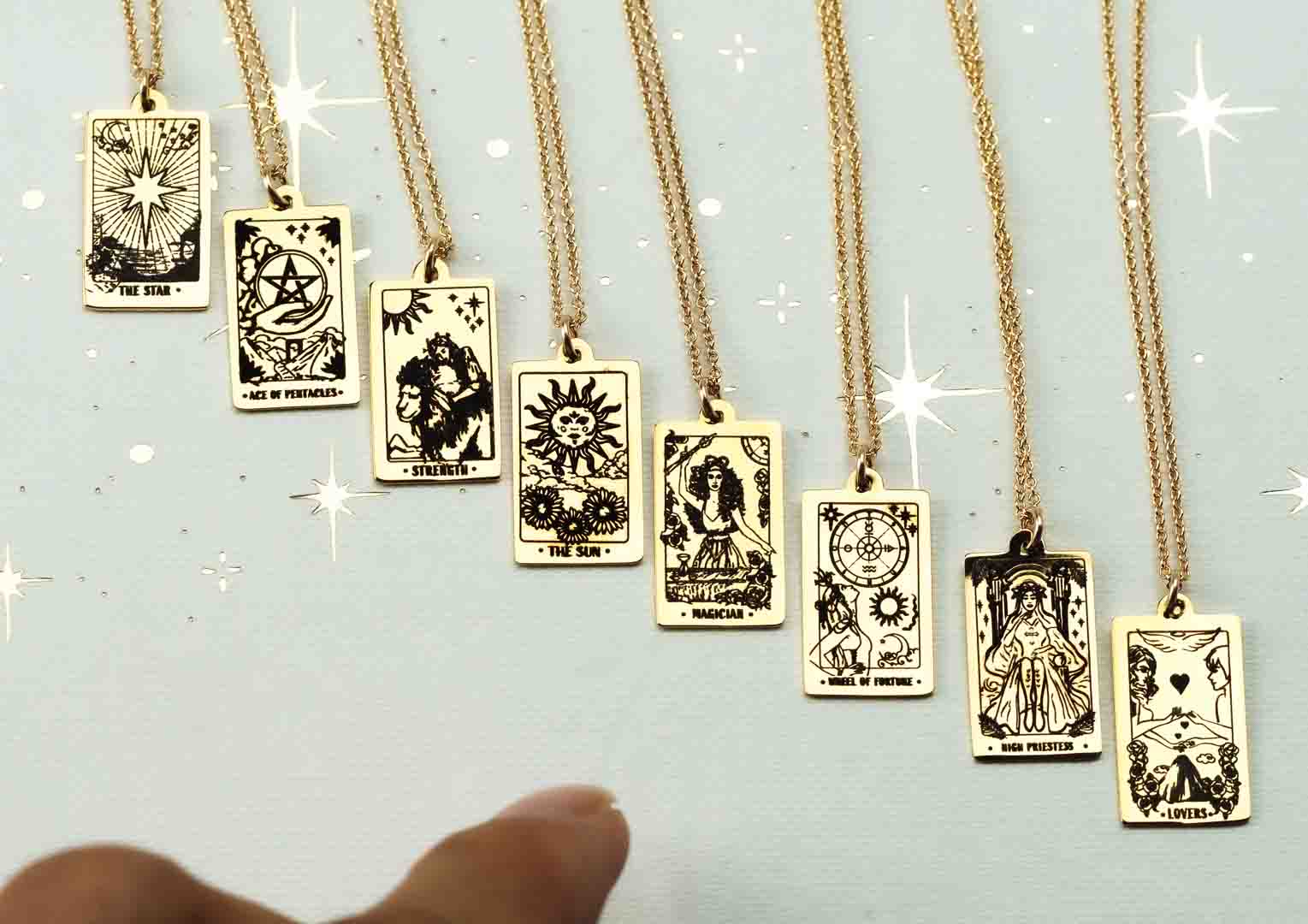 Tiny Talisman Collection - Sterling Silver The Star Tarot Card Necklac