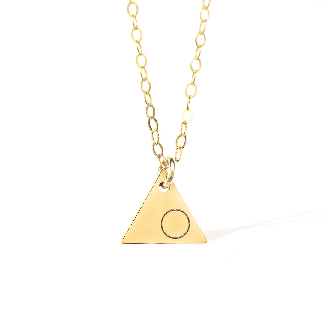 3 Points Fre Symbol Triangle Necklace - 14K Gold filled