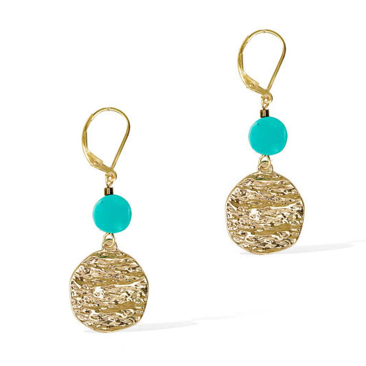 Atlantis Turquoise Drop Earrings - Gold and Turquoise