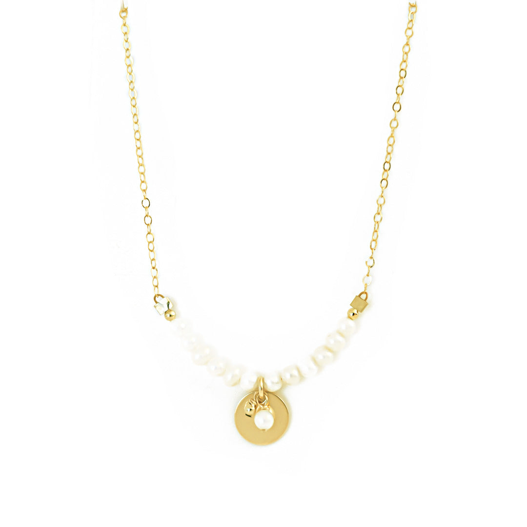 Aura Necklace gold pearl