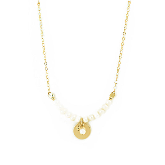 Aura Necklace gold pearl