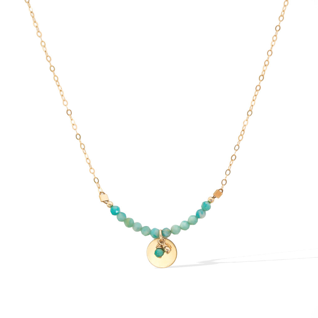 The Aura Necklace - Gold and Amazonite