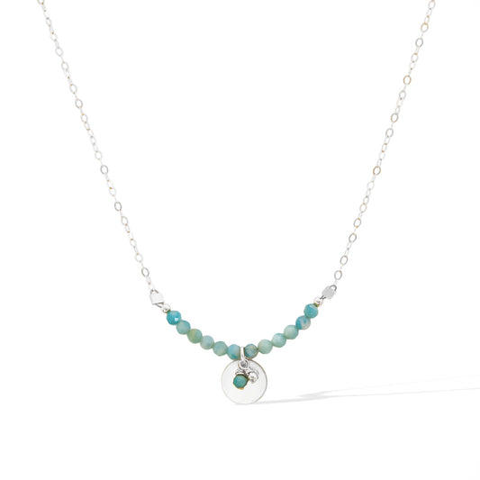 The Aura Necklace - Silver and Amazonite