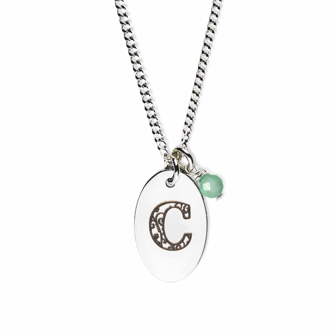 Birthstone-love-letter-c-silver emerald