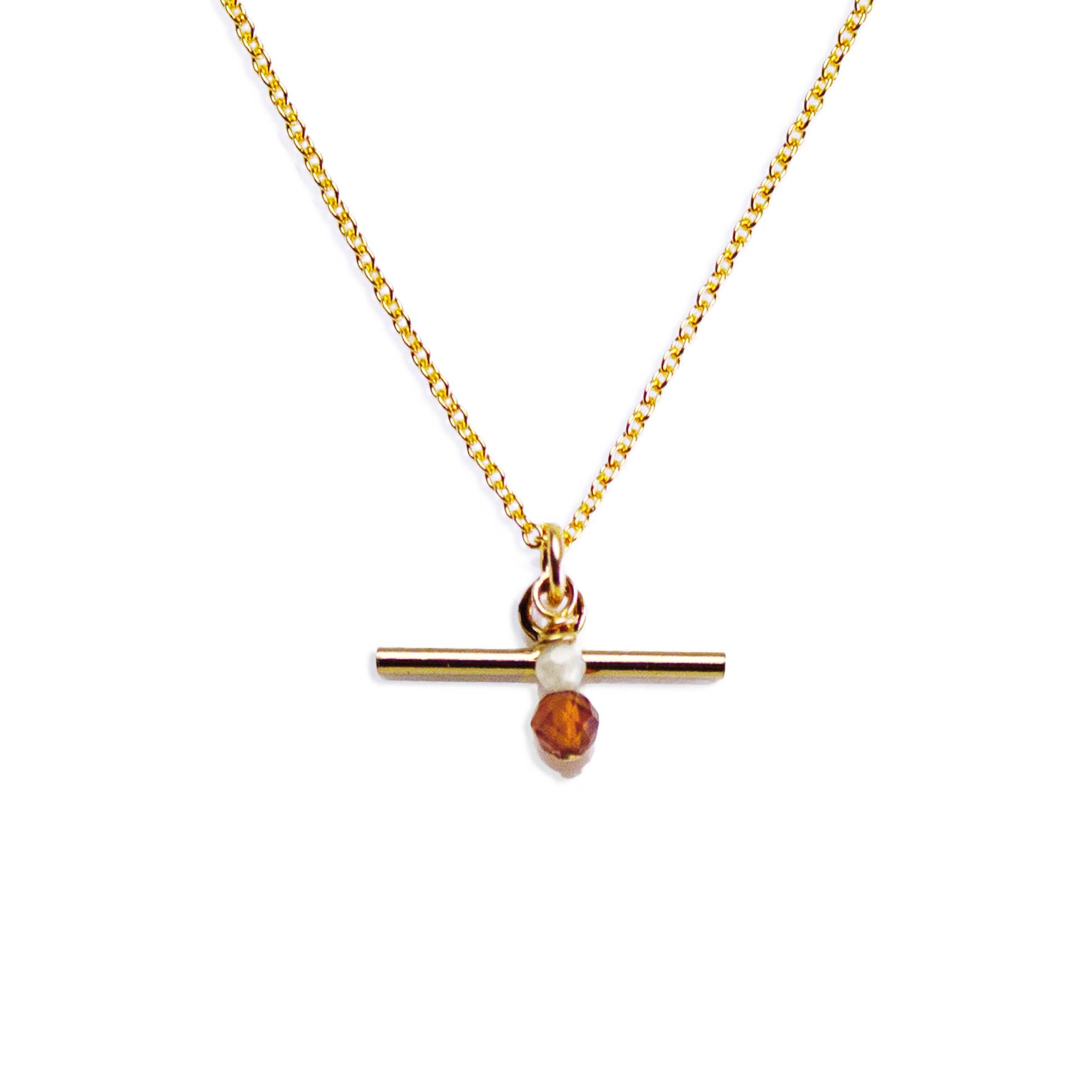 Rose gold store t bar necklace