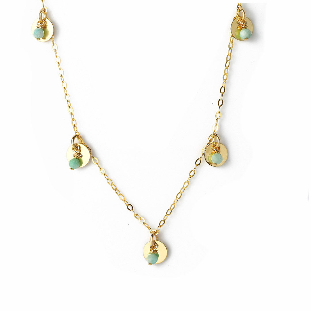 Charmed Phoebe Necklace - Gold and Amazonite