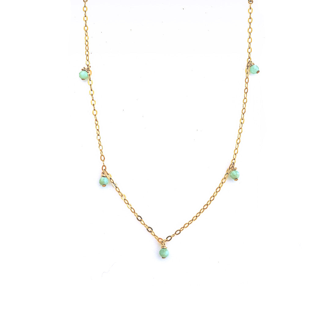 Charmed Prue Necklace - Gold and Amazonite