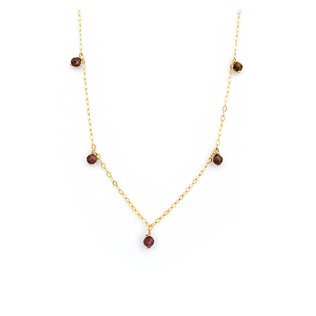 Charmed Prue Necklace - Gold and  Red Garnet