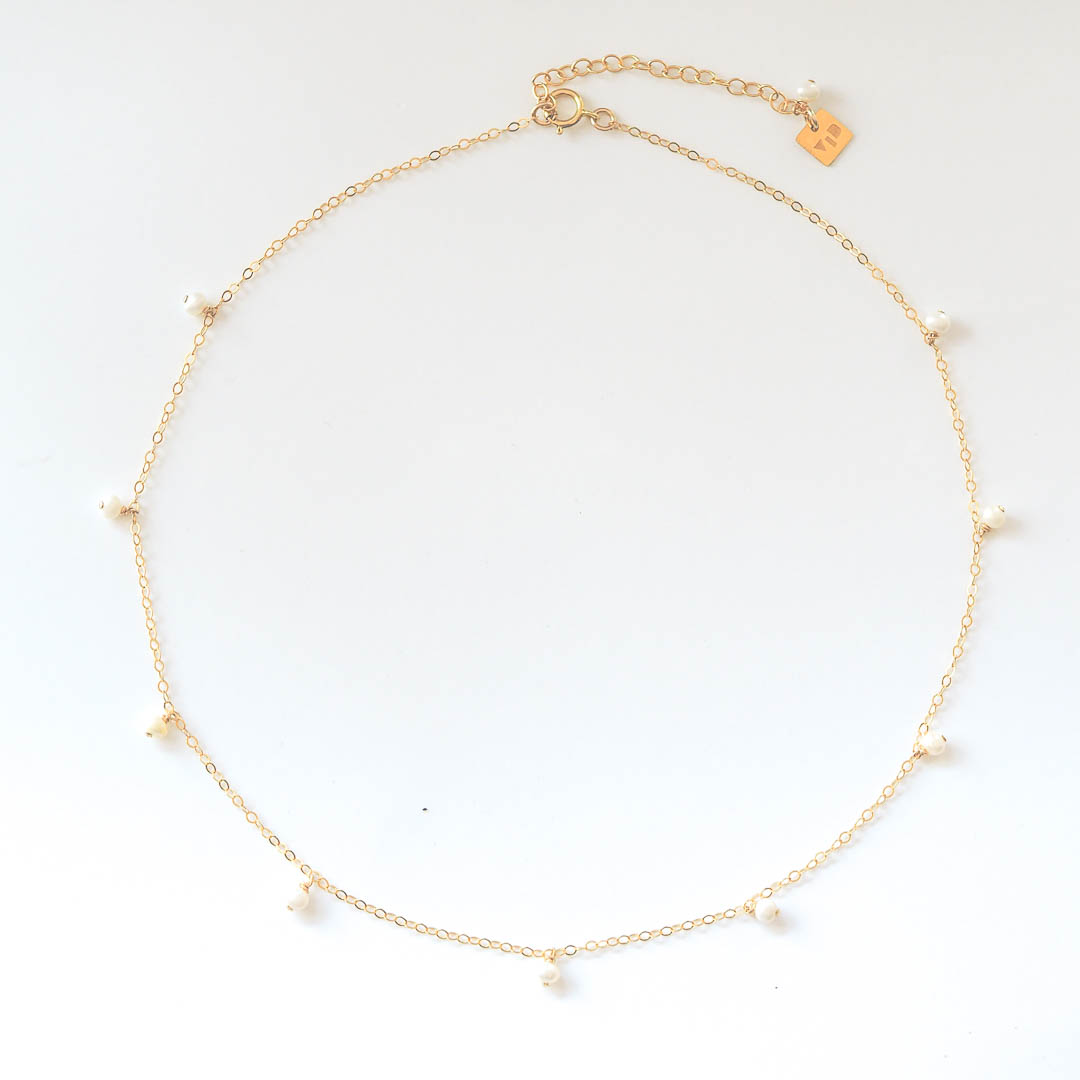 Charmed Prue Necklace gold and Pearl top view