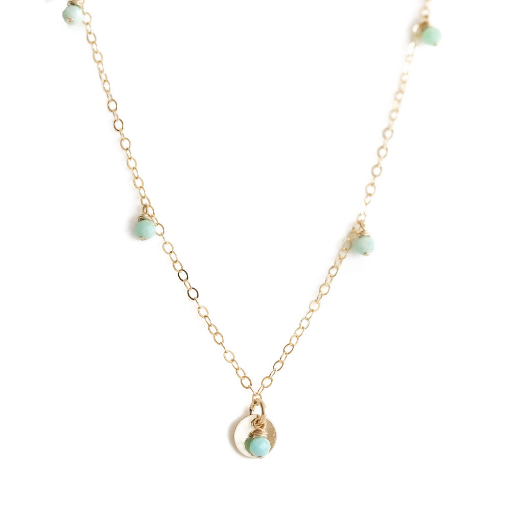 Charmed Necklace - Gold and Amazonite