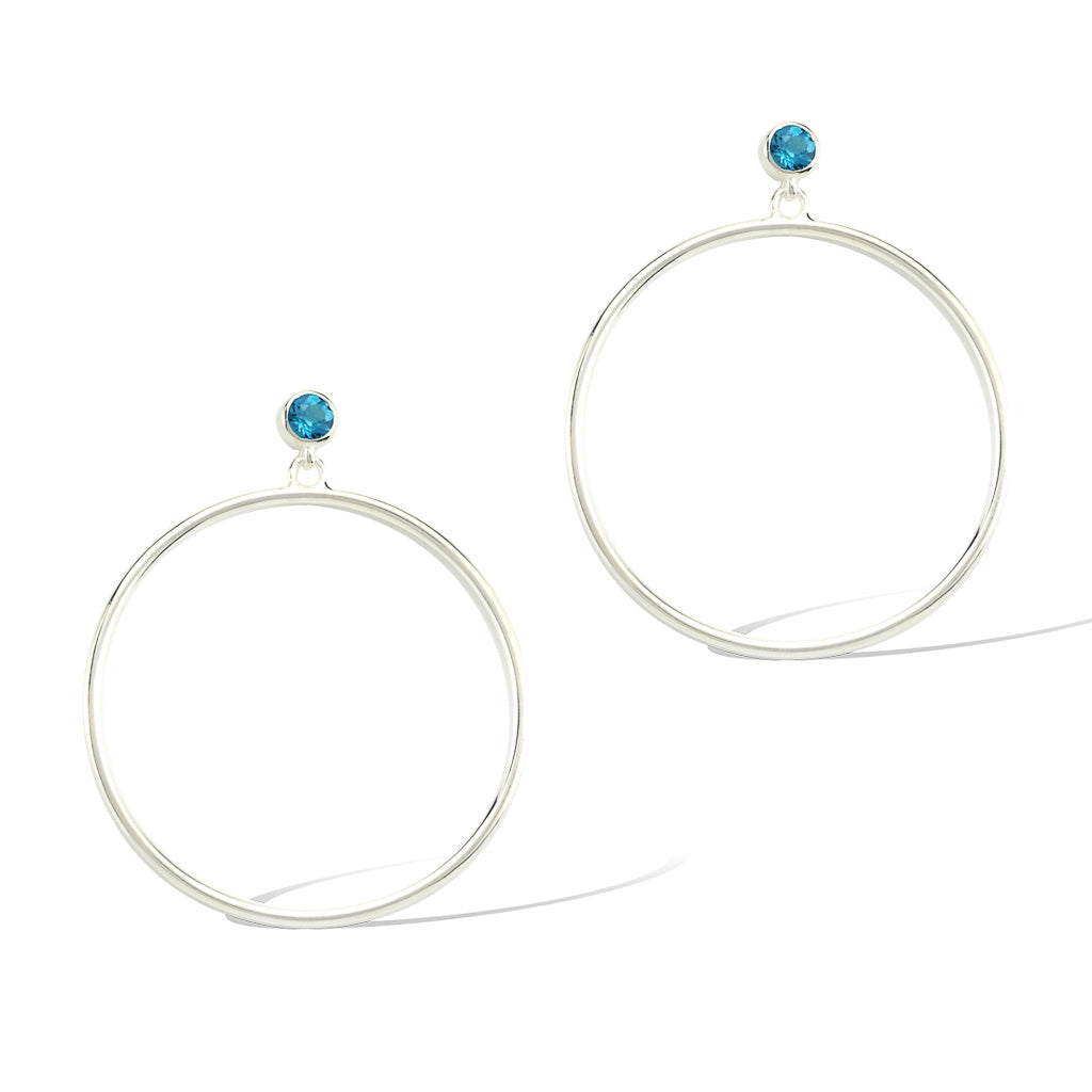 Circlette Hoop Earrings swiss blue topaz