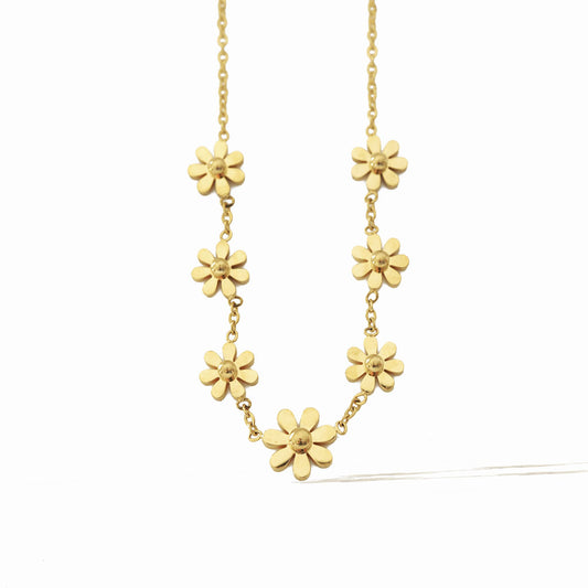 Daisy 7 Choker Necklace – Gold