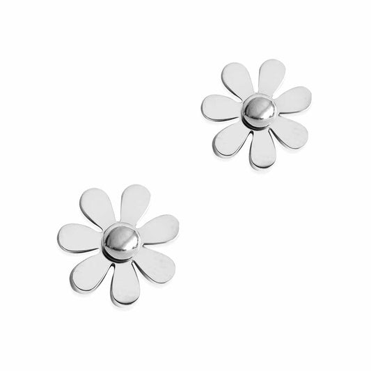 Daisy Stud Earrings - Silver
