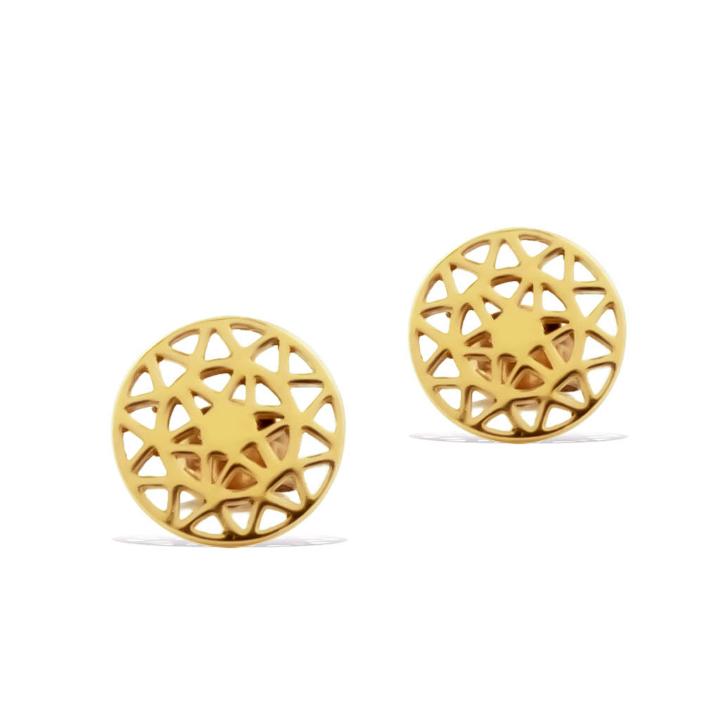 Dandelion-stud-earrings-gold frontview-1