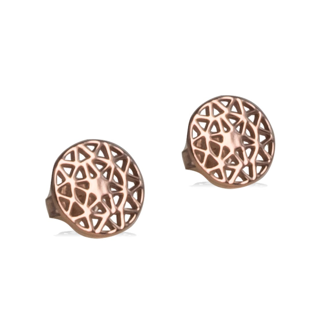 Dandelion-stud-earrings-rose gold frontview