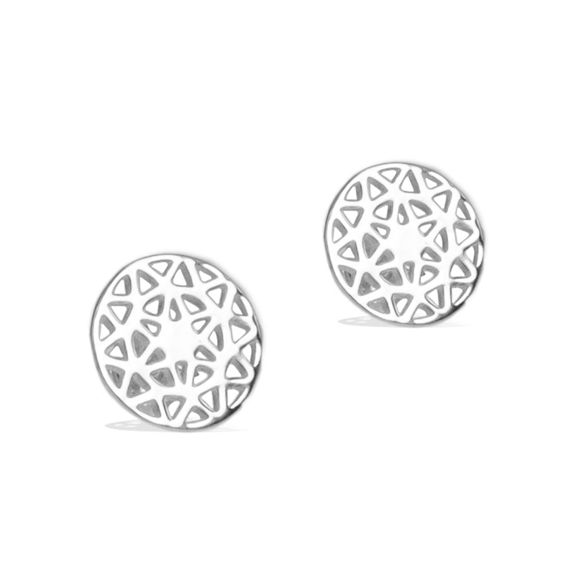 Dandelion-stud-earrings-sterling silver frontview