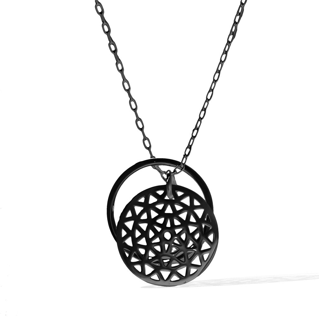 Dandelion and Ring of Fire Pendant -  Black