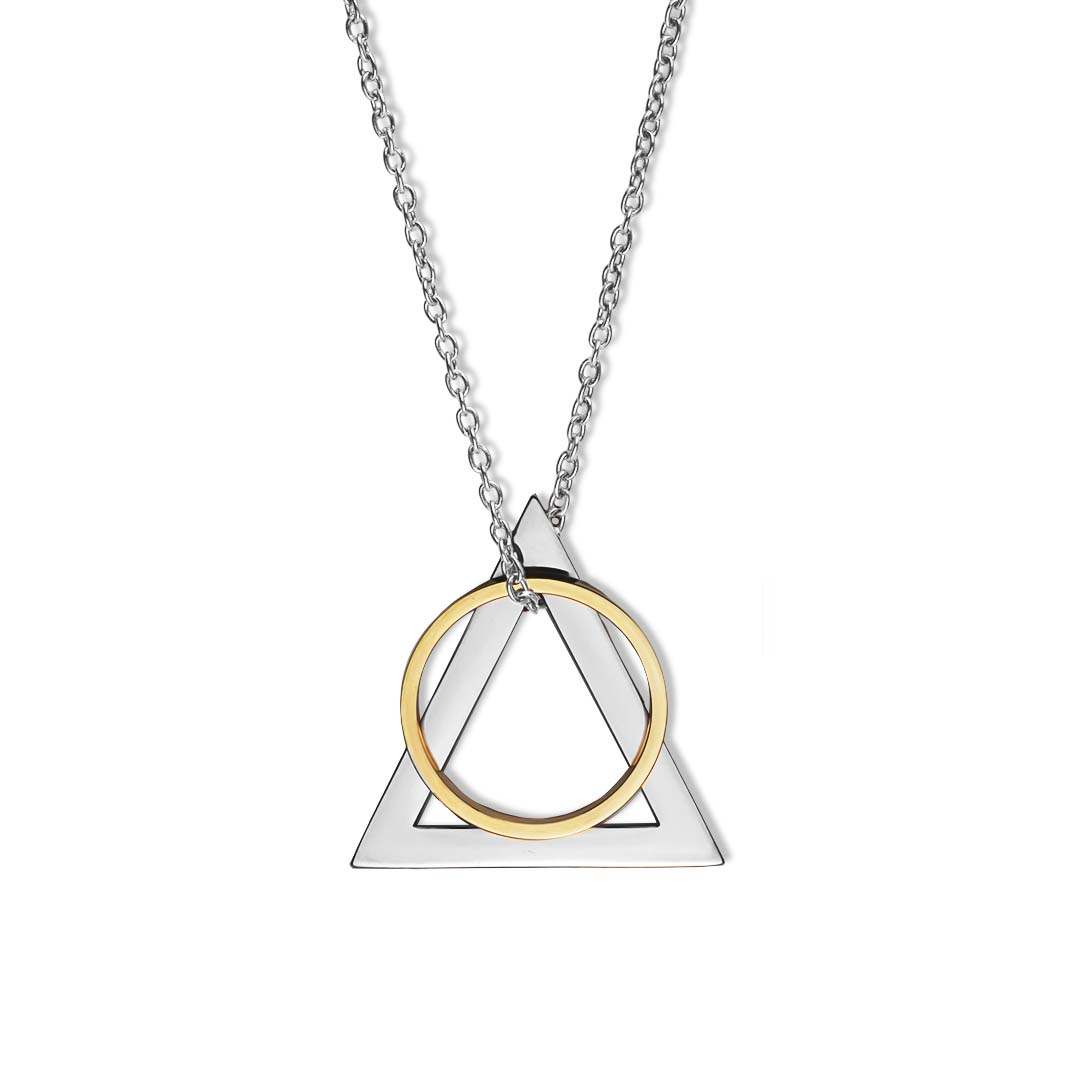Deltaglyph and Ring of Fire Pendant -  Rhodium Gold Rhodium