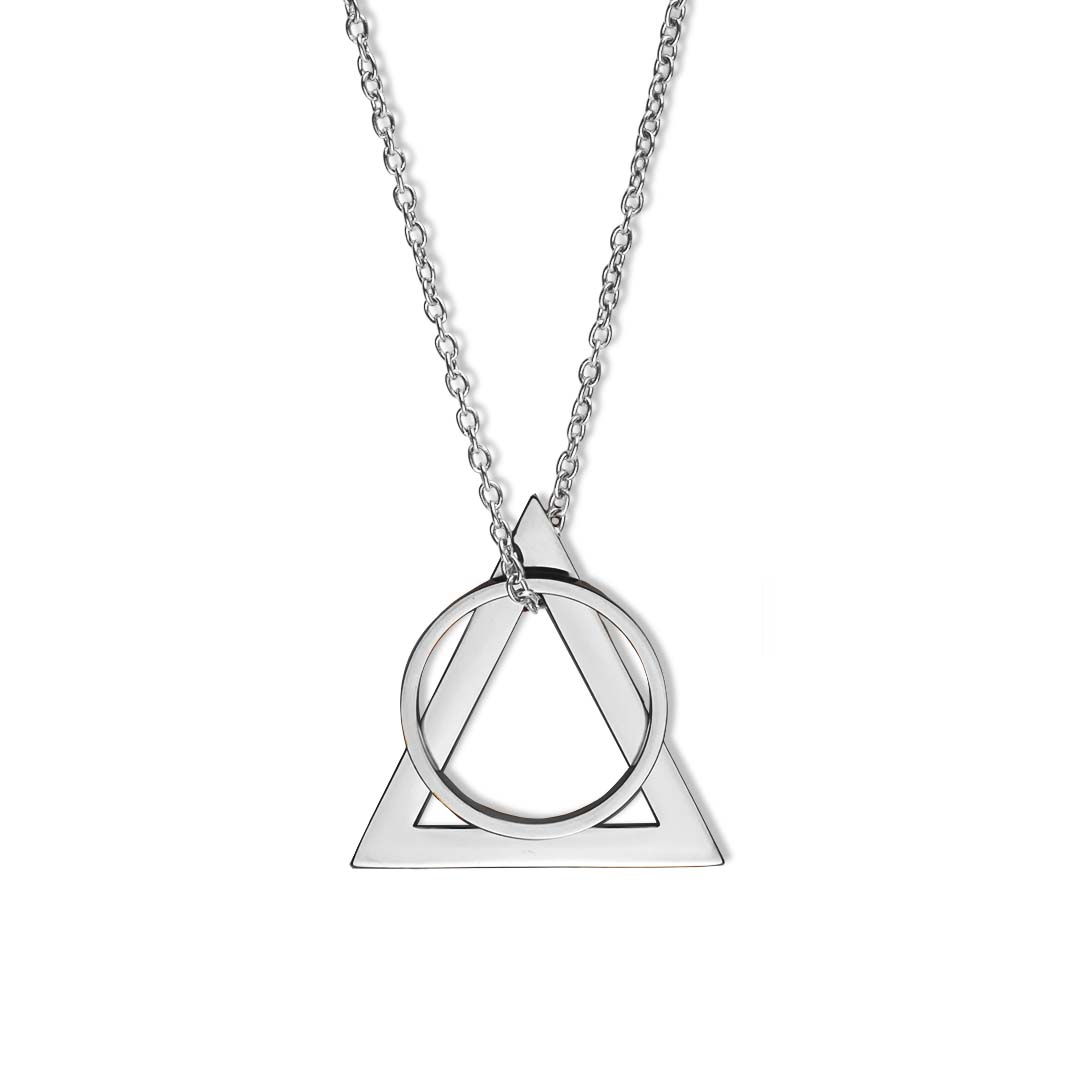 Deltaglyph and Ring of Fire Pendant -  Rhodium