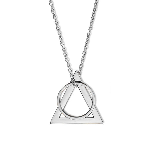 Deltaglyph and Ring of Fire Pendant -  Rhodium