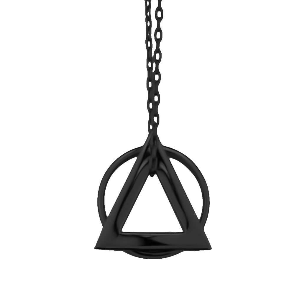 Deltaglyph and Ring of Fire Pendant -  Black