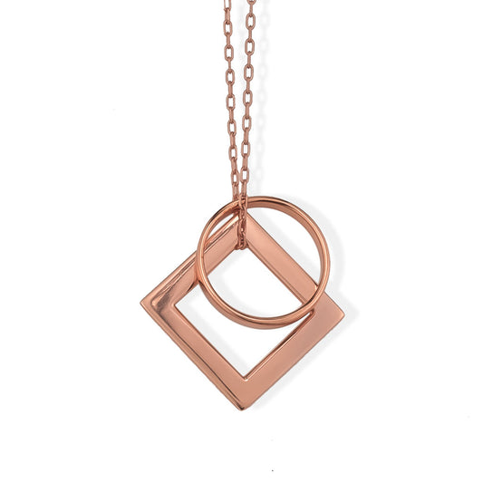 Diamond and Ring of fire pendant Rose Gold
