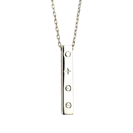 Elements Bar Pendant Rhodium front