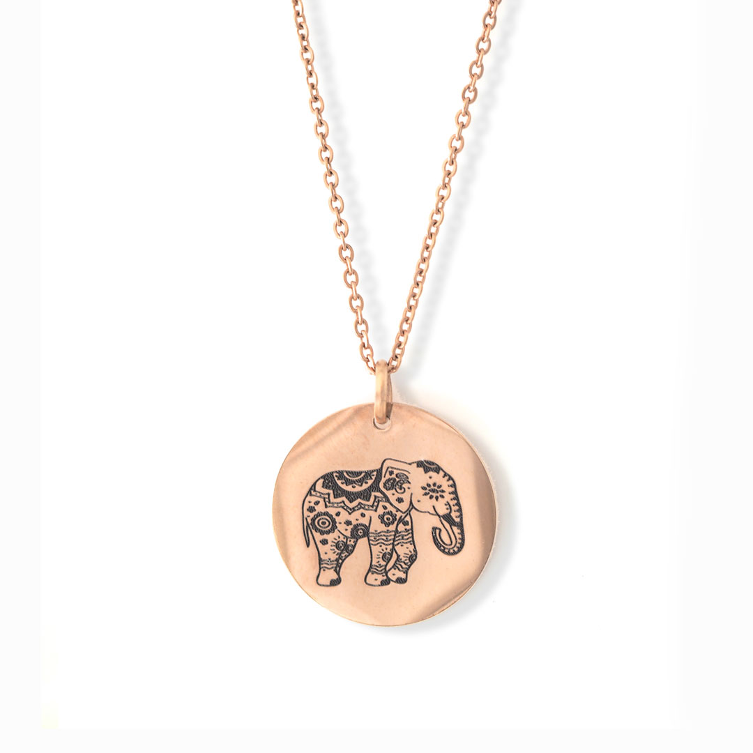 Gold elephant deals necklace tiffany