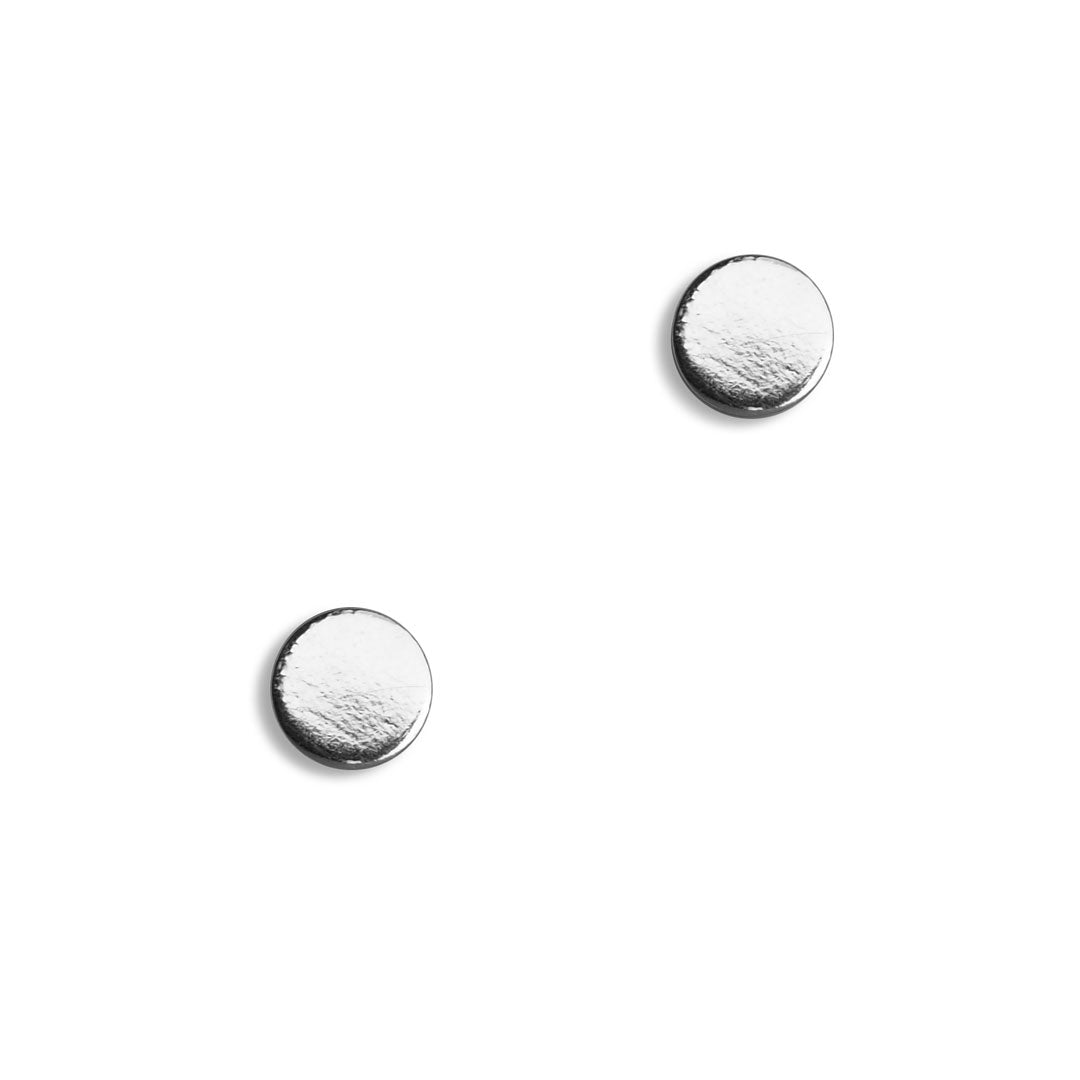 Flat Dot Earrings - silver front view