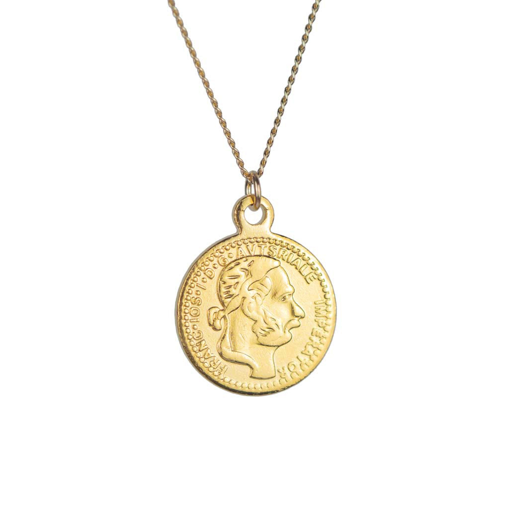 Mini gold coin necklace Clearance