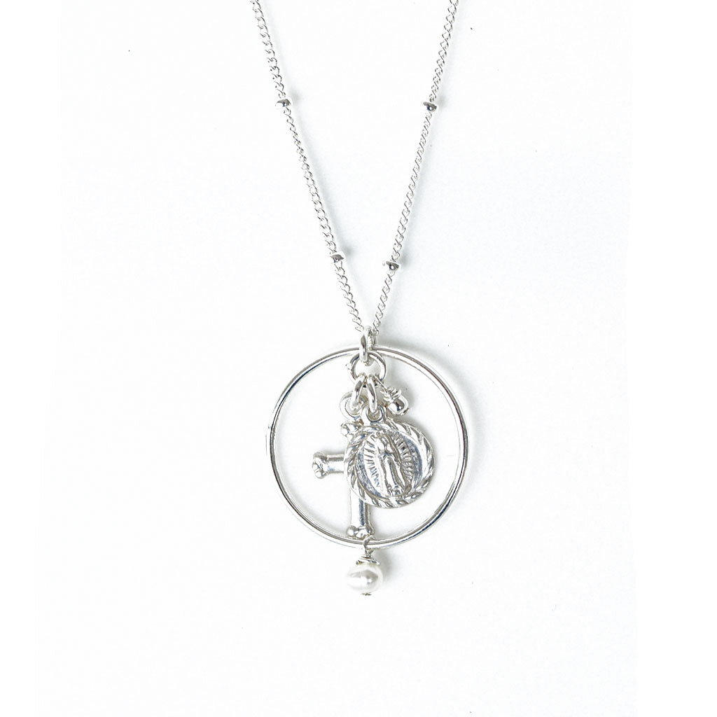 Halo Faith Trinity Necklace – Silver