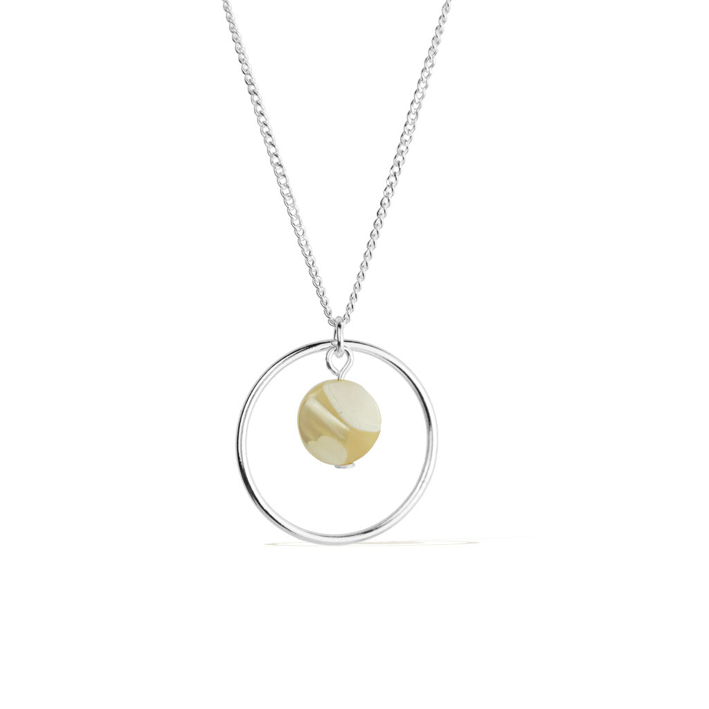 Halo Moonglow Necklace - Silver and Mother of Pearl