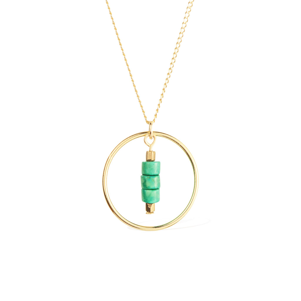 Halo Sage Necklace - Gold and Turquoise