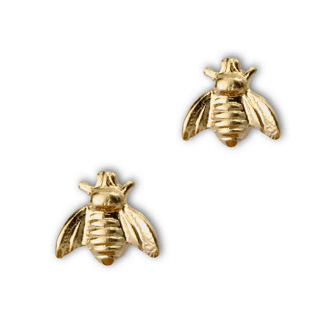 Honey Bee Stud Earrings - Gold