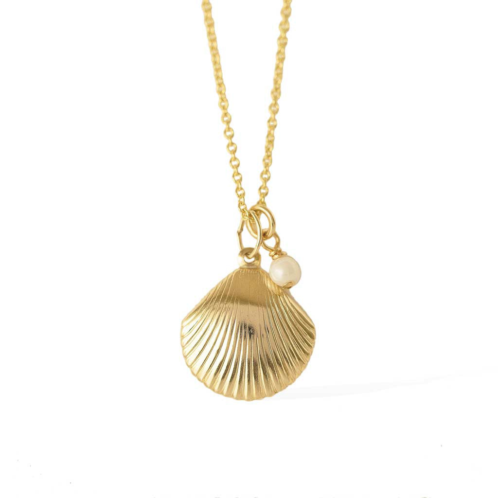 Impressions Golden Shell Necklace - Gold and Pearl