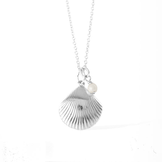 Impressions Shell Necklace - Silver and Pearl