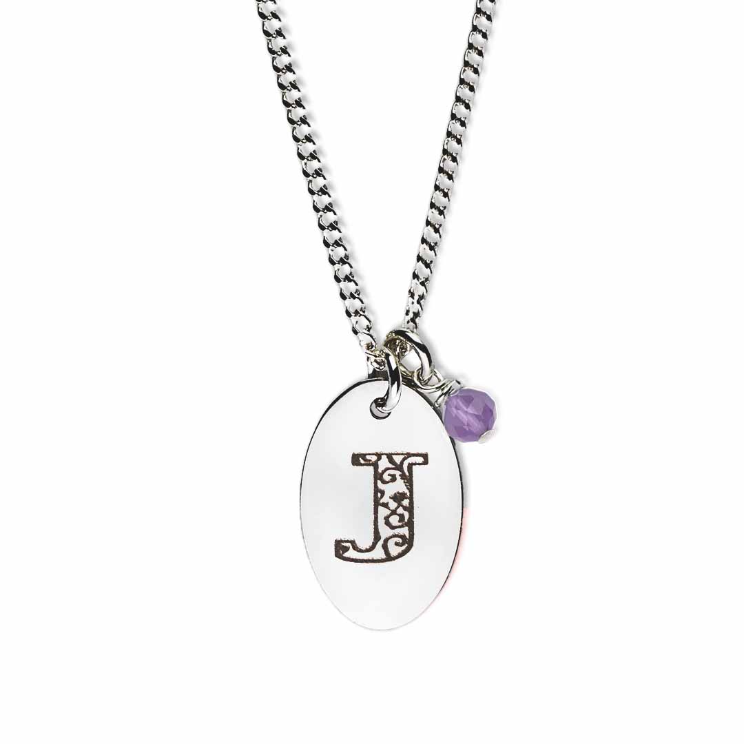 Birthstone-love-letter-j-silver amethyst