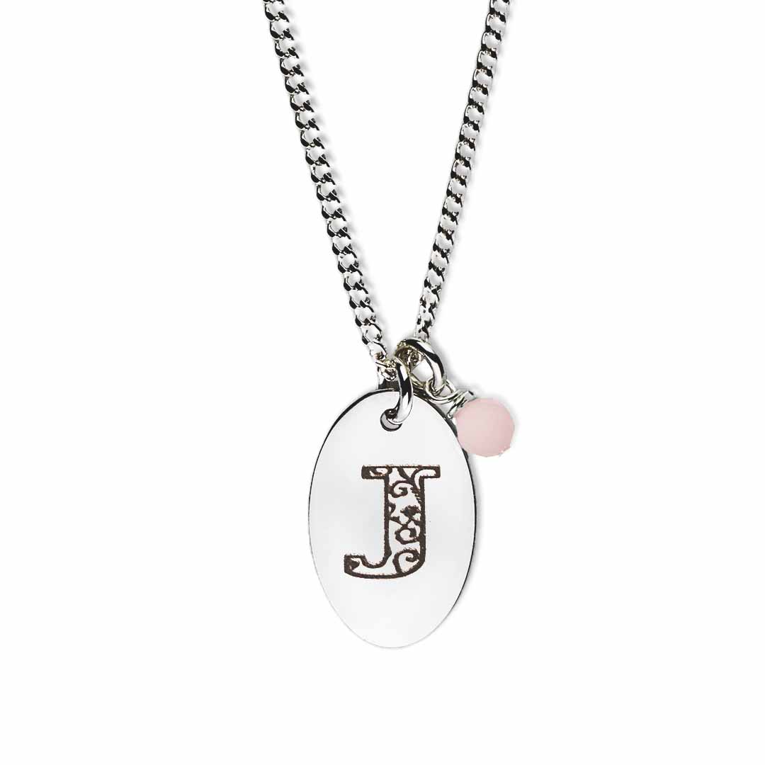 Birthstone-love-letter-j-silver pink opal