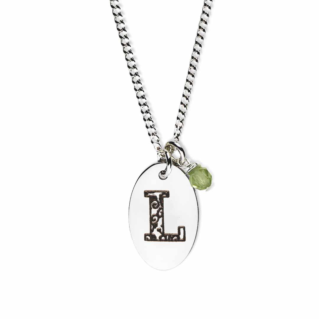 Birthstone-love-letter-l-silver peridot