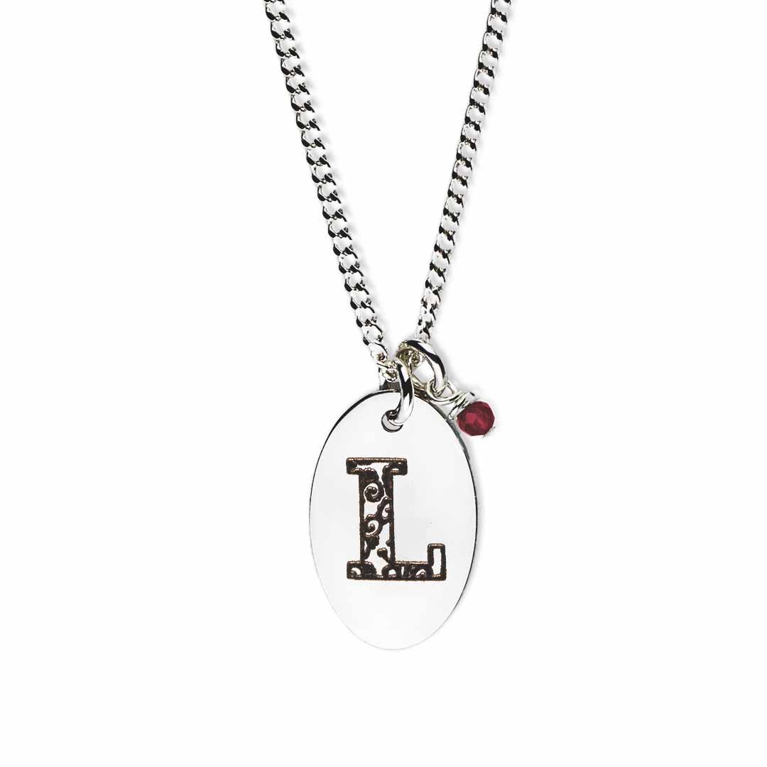 Birthstone-love-letter-l-silver ruby