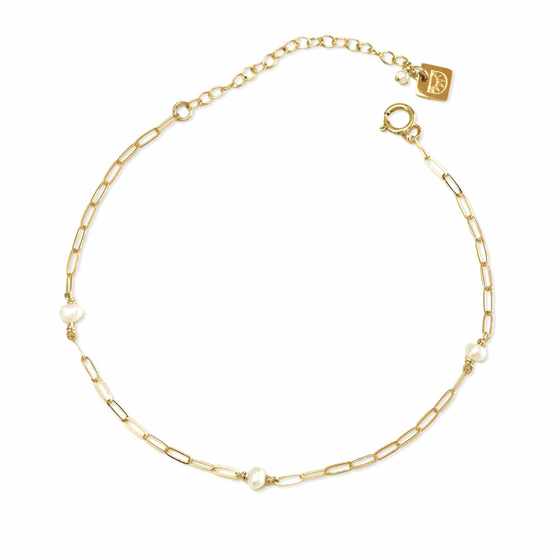 Lola Anklet - Gold and Pearl