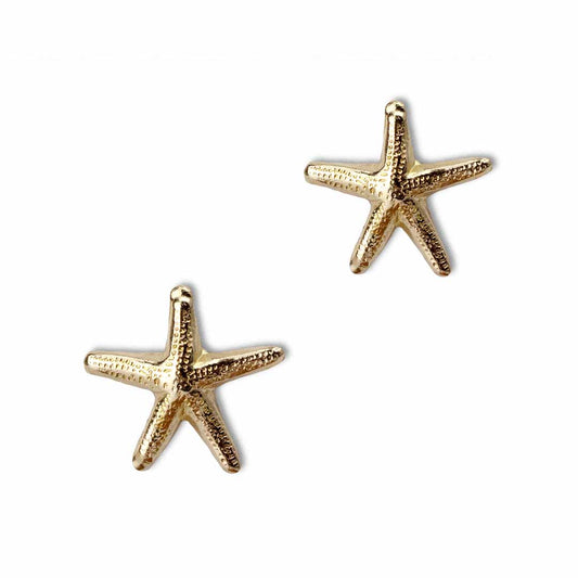 Mermaid Starfish Stud Earrings - Gold