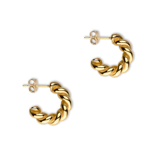 Twist Hoop Earrings Gold | Baguette Mini Earrings